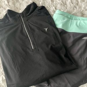 Black Semi Fitted Athletic 3/4 Zip Up